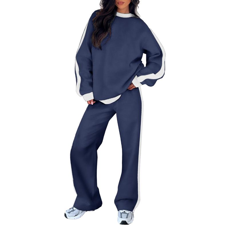 Cozy relaxed-fit sweatshirt matching set in neutral tones with soft breathable fabric for everyday style