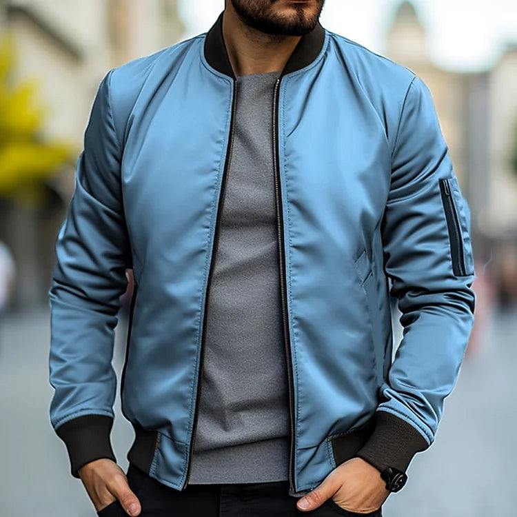 Men's lightweight bomber jacket in a modern cut with ribbed trims, designed for versatile everyday casual wear
