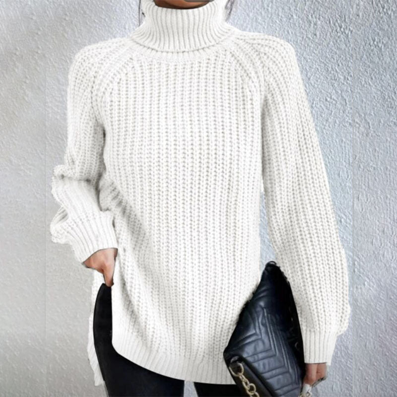 Wavlynn unisex thick wool turtleneck sweater cozy winter knit in neutral tone cold-weather essential