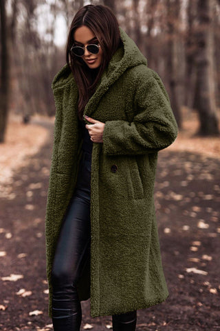 Wavlynn Sydney women's longline faux fur hooded winter coat in plush oversized silhouette