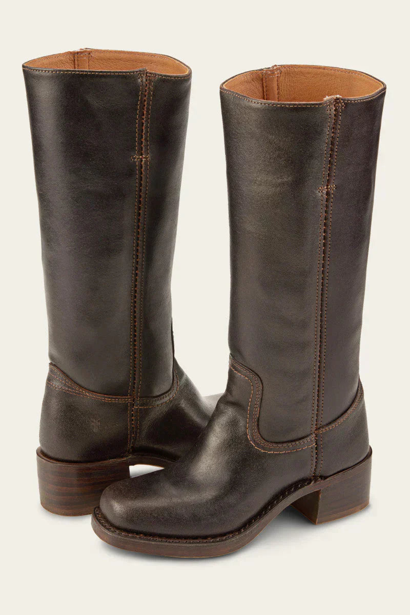 Women's mid-calf classic western cowboy boots with timeless silhouette and refined stitching detailing