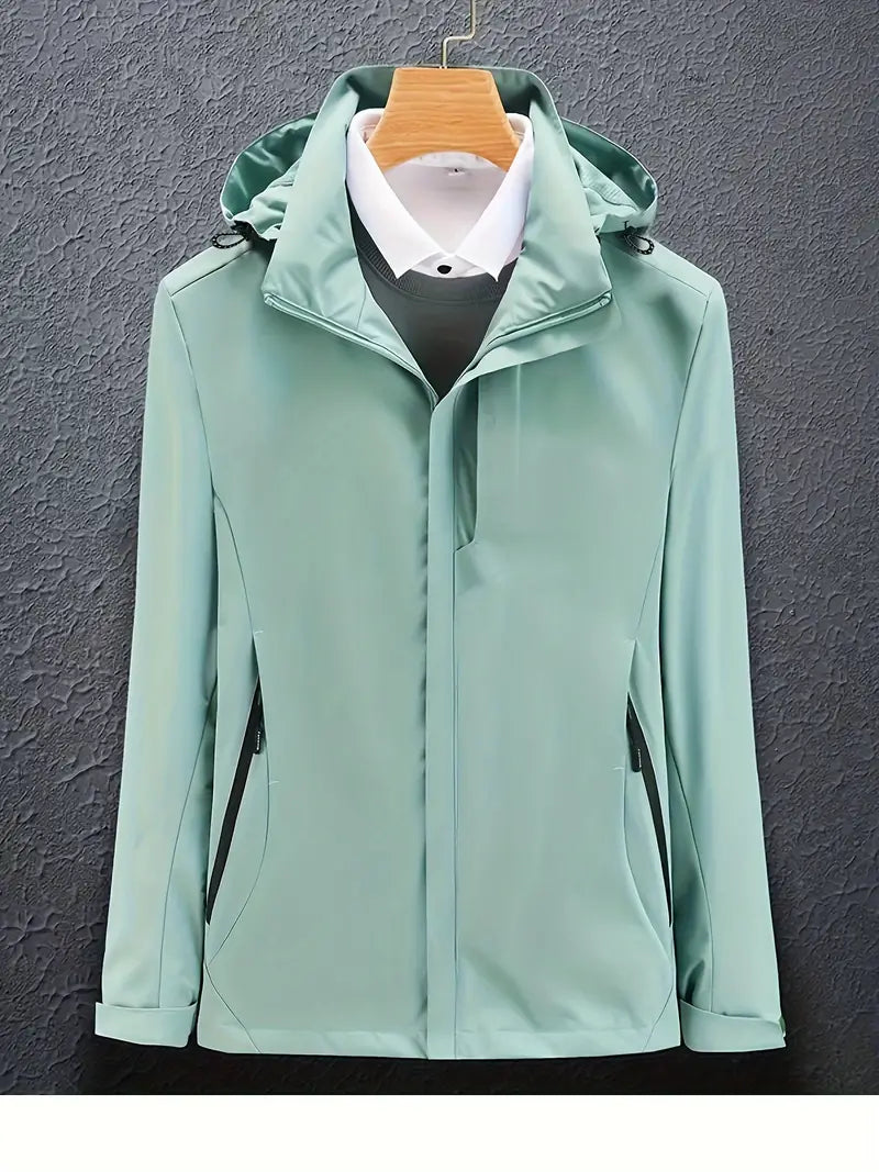 Women's windproof hooded winter coat zip closure slim silhouette cold weather jacket