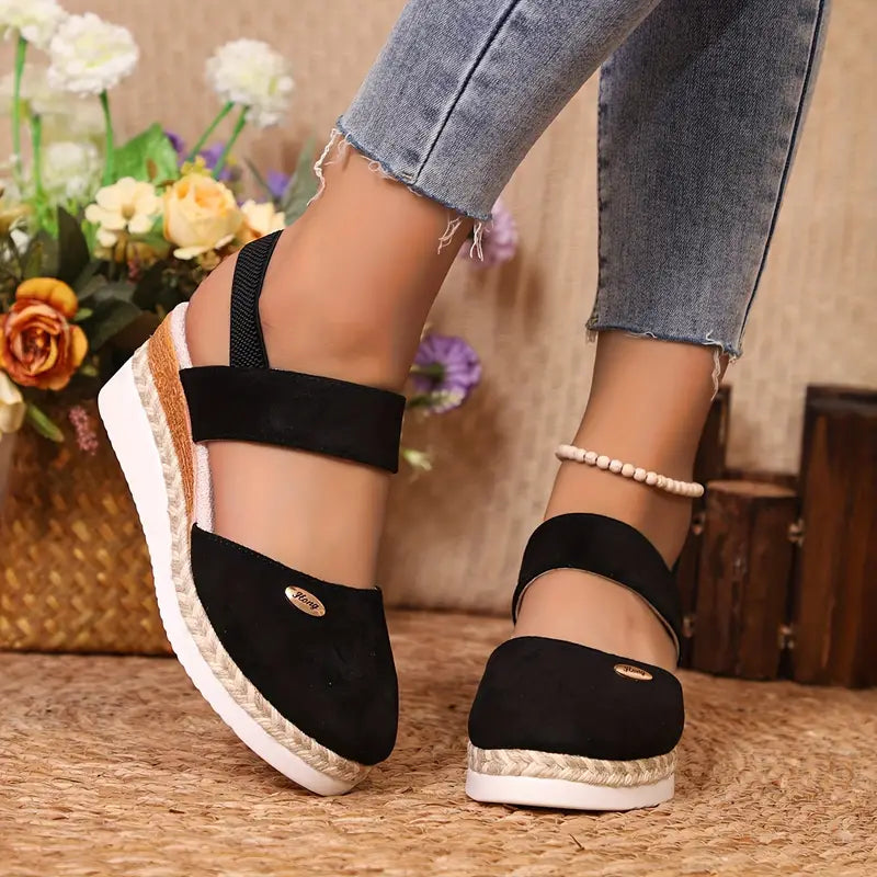 Women's comfort platform sandals with cushioned sole and sleek elevated design for all-day support