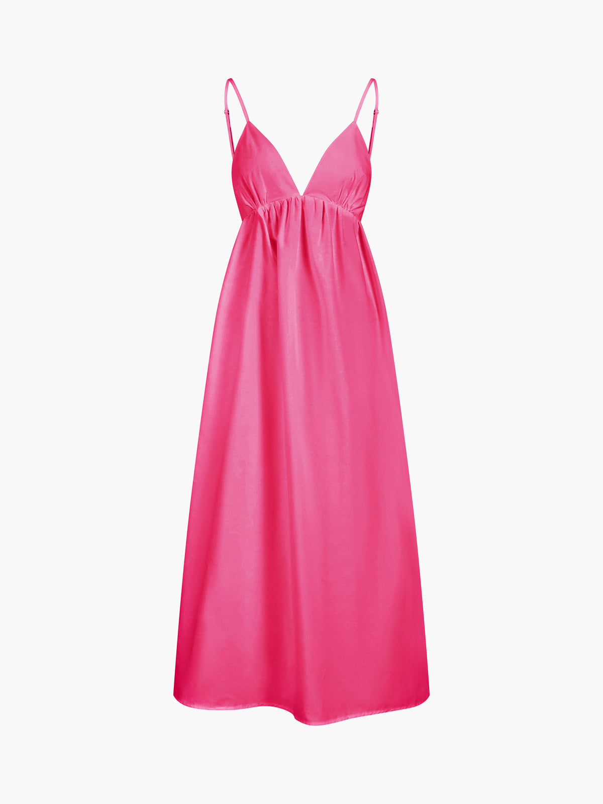 Coastal cowgirl open-back maxi dress in cotton with V-neck, slender straps, and breezy beachy silhouette