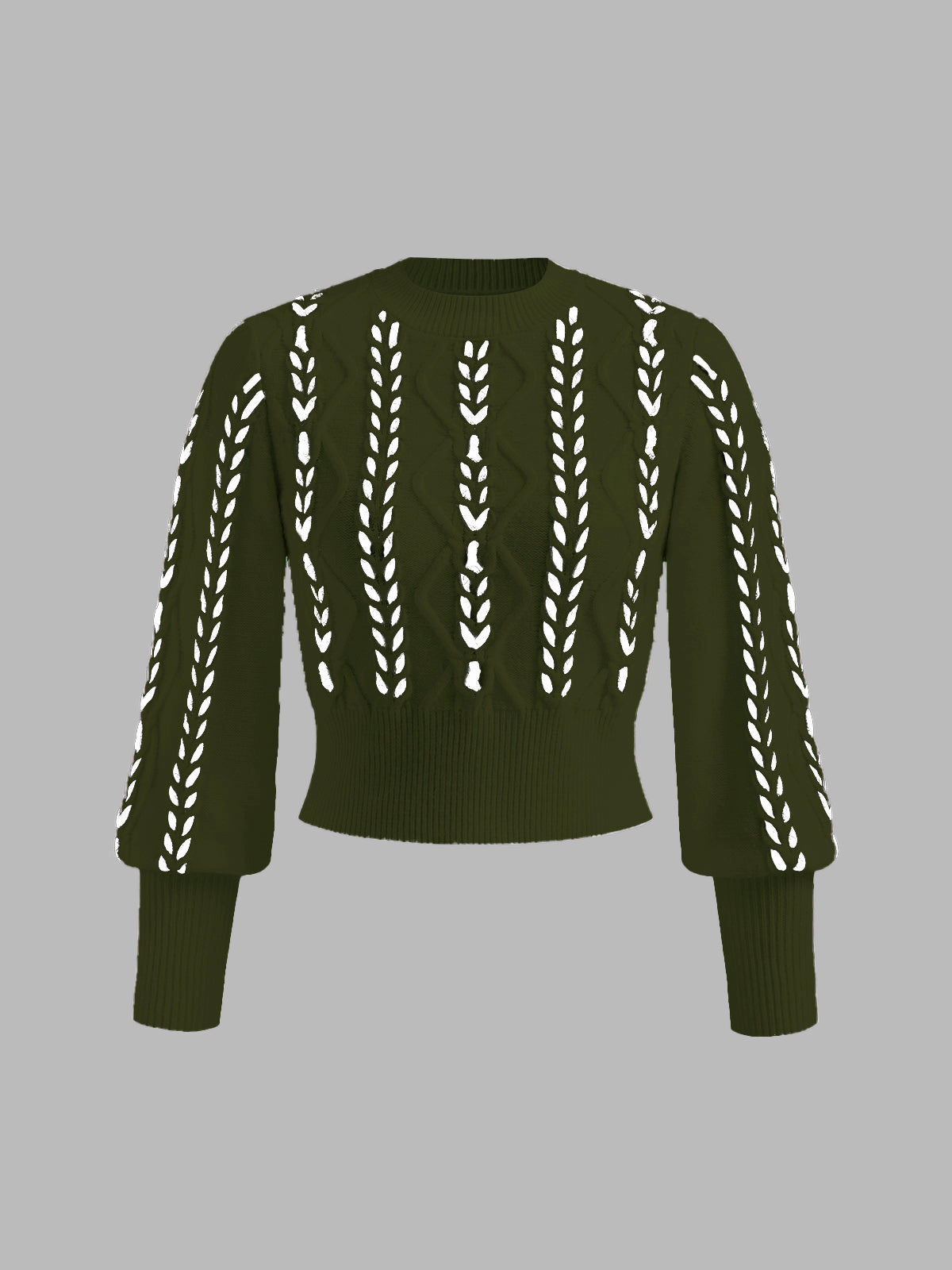 Elegant knit cinched sweater with contrast binding detail, regular fit, slight stretch, work-leisure style