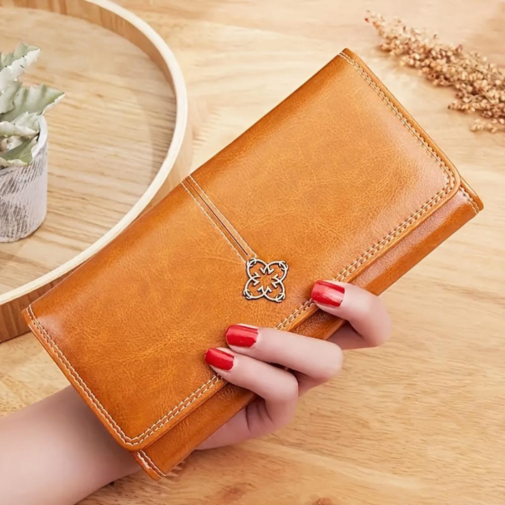 Wavlynn Sandra Genuine Leather Bifold Wallet - Compact Luxury For Everyday Function And Secure Organization