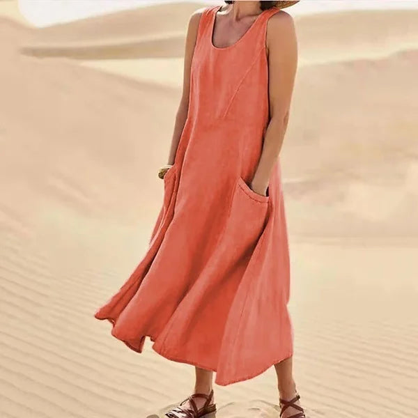 Jenny everyday dress in versatile solid color with flattering silhouette and light comfortable fit
