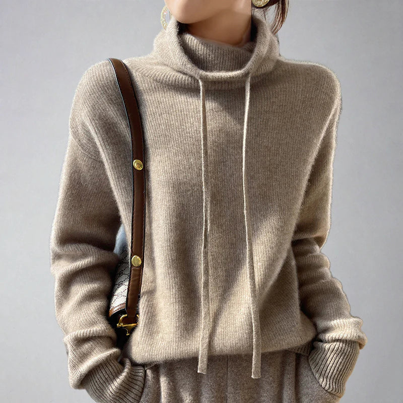 Wavlynn Caitlyn women's slouchy fit turtleneck pullover sweater cozy knit winter layering essential
