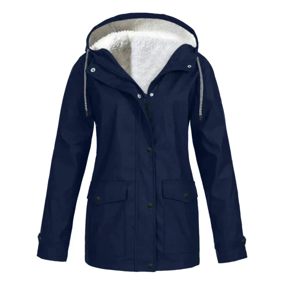 Women's fur-lined parka jacket Kaitlyn by Wavlynn, insulated winter coat with cozy hood trim
