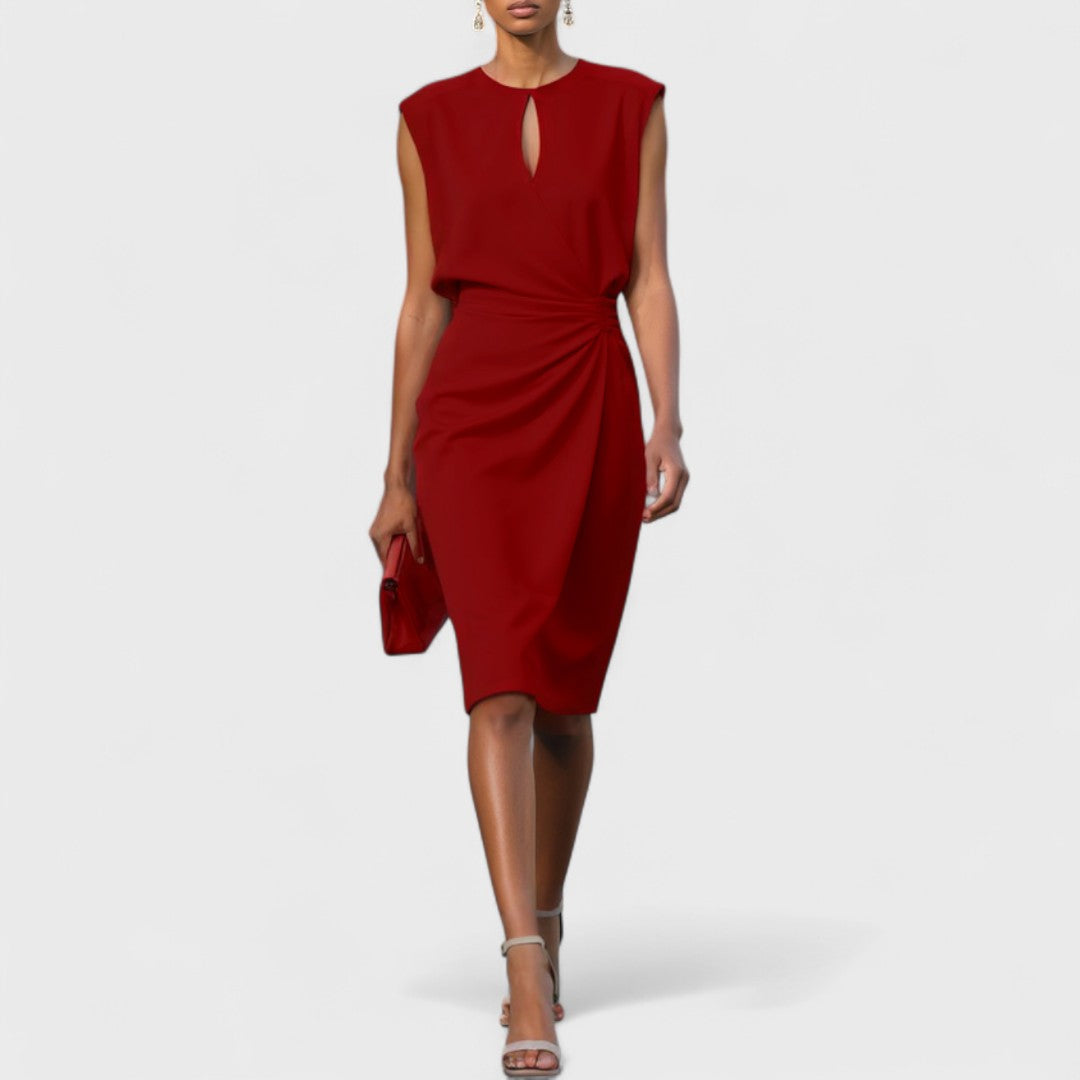 Elegant classy midi dress with refined detailing and graceful silhouette for formal occasions
