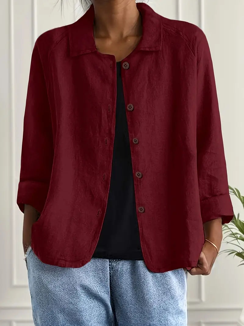 Denise classic light top in versatile neutral tones, lightweight layering piece with relaxed fit