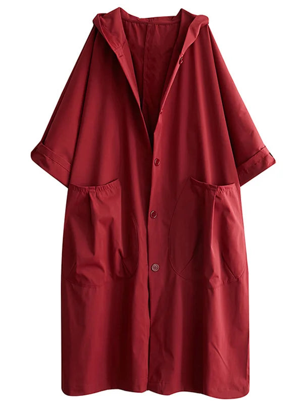 Women's oversized longline hooded coat casual chic relaxed fit with extended length silhouette
