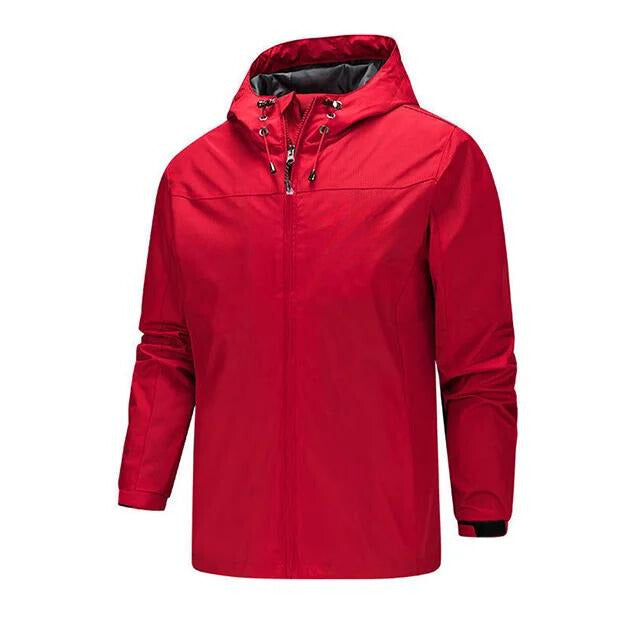 Wavlynn men's black hooded rain jacket regular fit with sealed seams water-resistant performance fabric