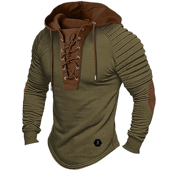 Women's beige wool cashmere knit hoodie sweater relaxed fit with cozy textured fabric