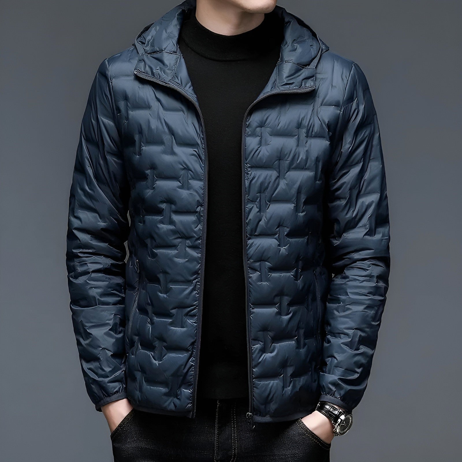 Alpine Summit lightweight hooded down jacket slim silhouette 90% duck down unisex puffer outerwear