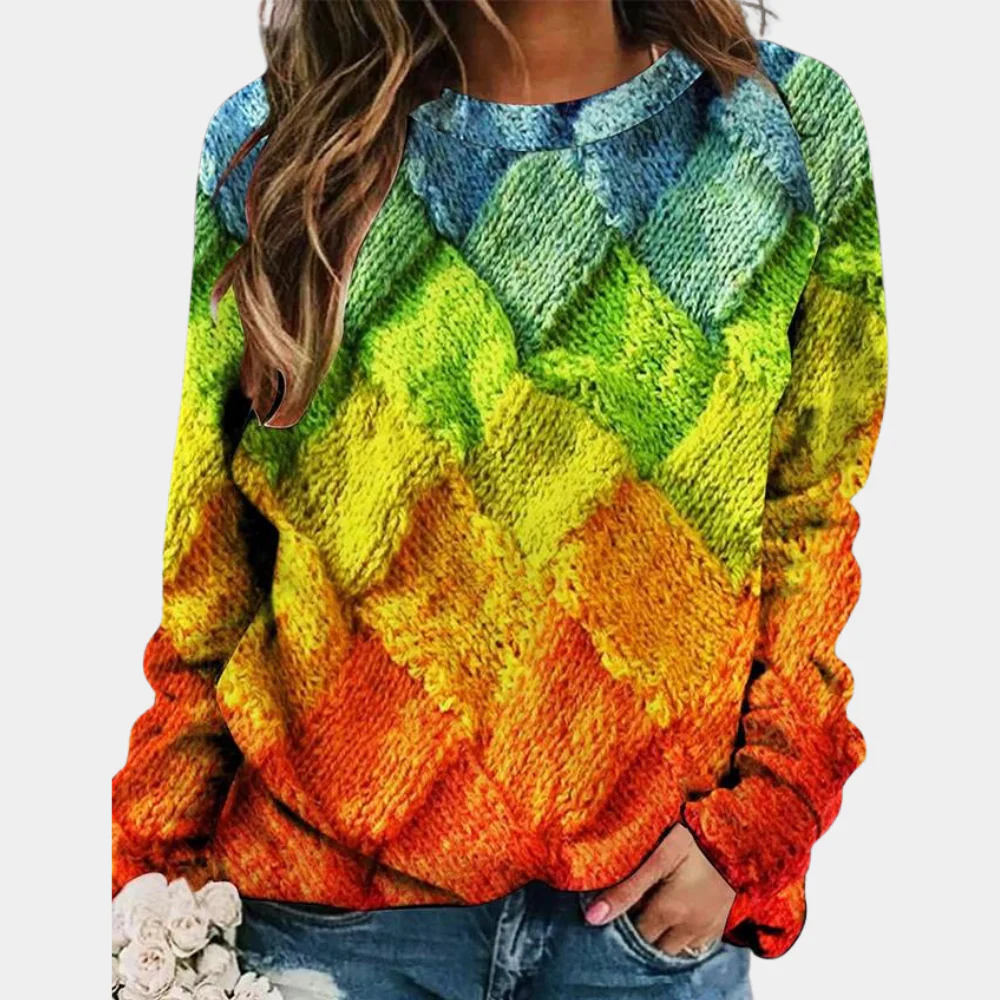 Women's cream chunky cable knit pullover sweater, relaxed fit long sleeve wool blend