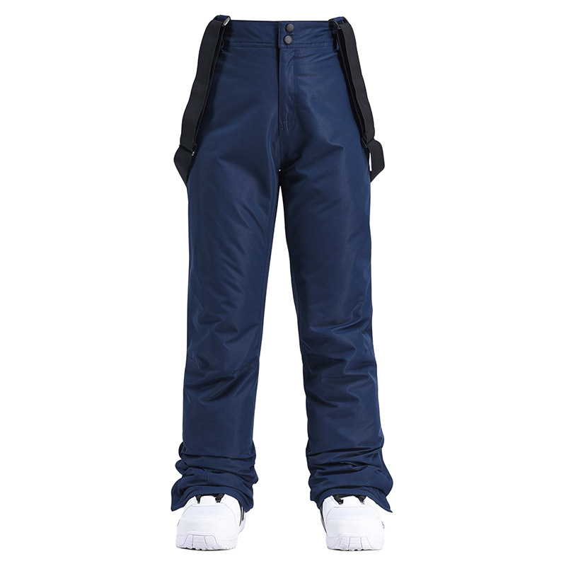 Women's relaxed fit ski pants with adjustable suspenders, waterproof windproof snow trousers