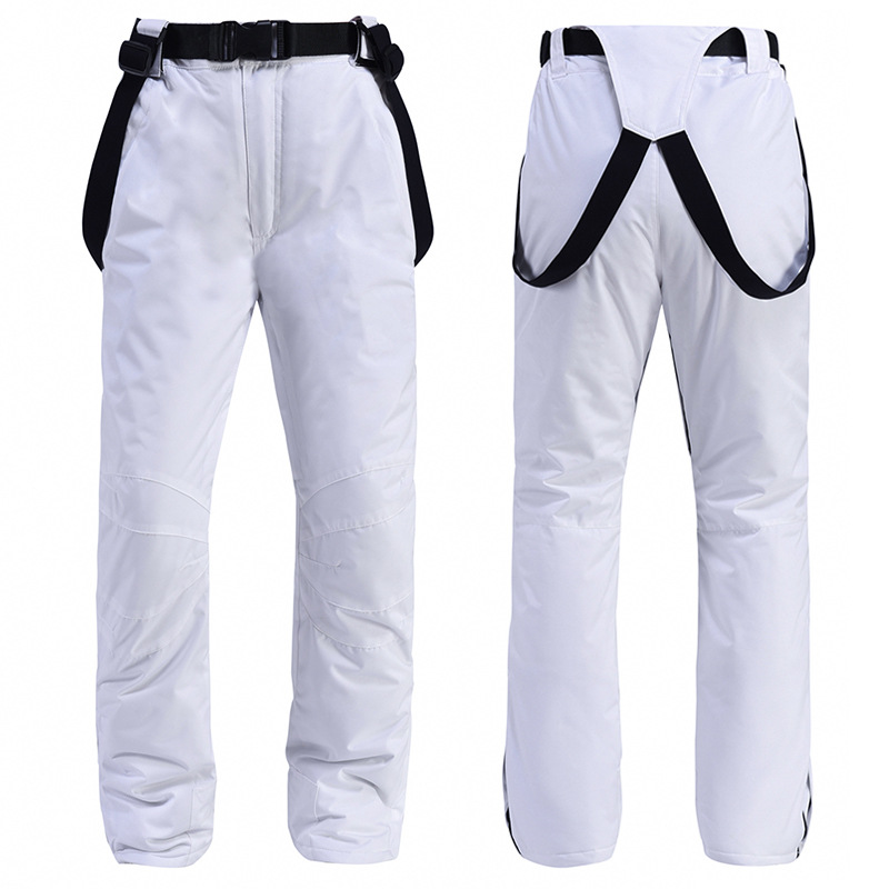 Men's black bib ski pants regular fit water-resistant full-length snow wear with adjustable suspenders