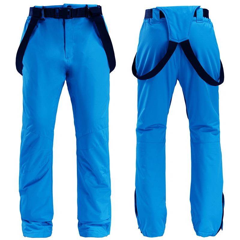Men's black water-resistant bib ski pants regular fit with adjustable suspenders full-length snow wear
