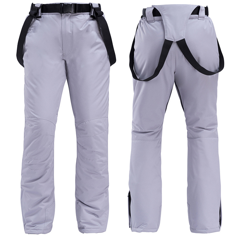 Men's black bib ski pants water-resistant regular fit with adjustable suspenders full-length snow wear