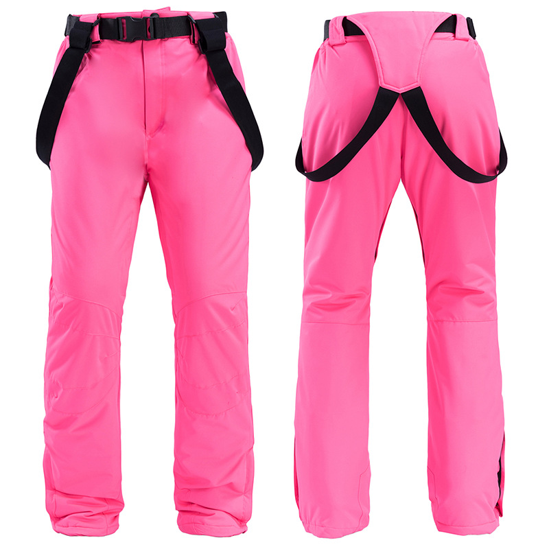 Men's black bib ski pants regular fit water-resistant full-length snow wear with adjustable suspenders