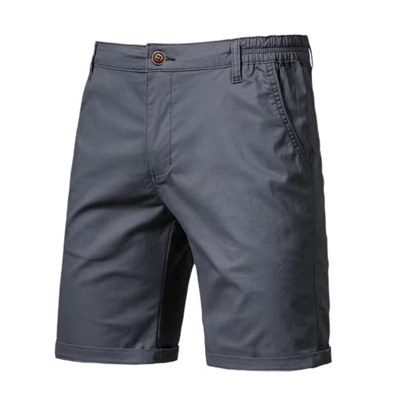 Men's casual cotton shorts knee-length relaxed fit with pockets lightweight breathable everyday wear