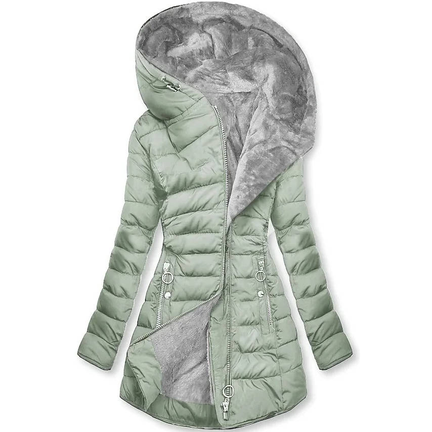 Wavlynn women's hooded winter coat fluffy polyester fill sleek silhouette everyday warmth