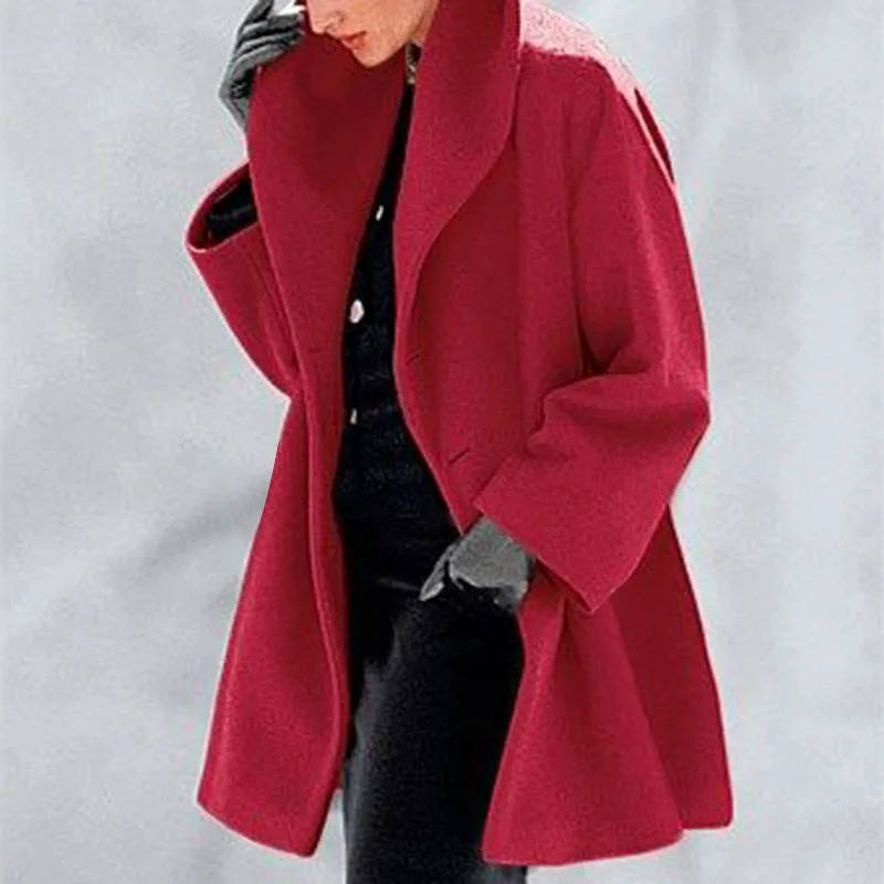 Women's wool blend cocoon coat chic structured silhouette ultra cozy warmth turtleneck winter essential