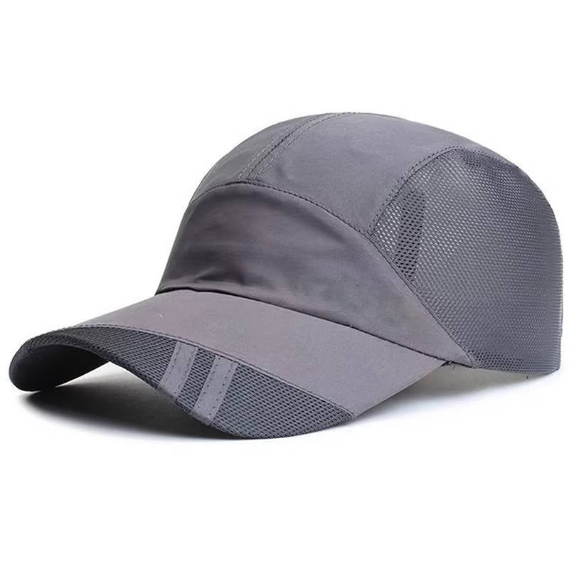 Men's adjustable sports cap with breathable mesh panels, moisture-wicking fit for outdoor activities