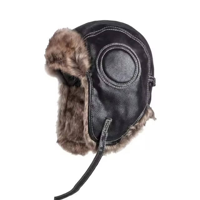 Wavlynn winter trapper hat ear flaps fur-lined wool exterior cold weather beige tan