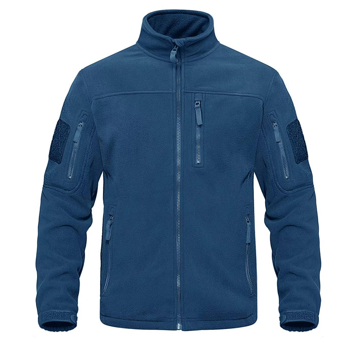 Men's full-zip fleece jacket lightweight microfiber warm outdoor layer casual style