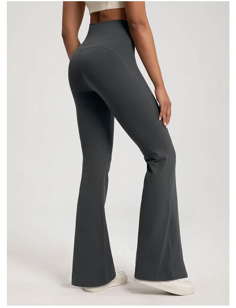 High waisted flared leggings with tummy control wide waistband, flattering active fit for women