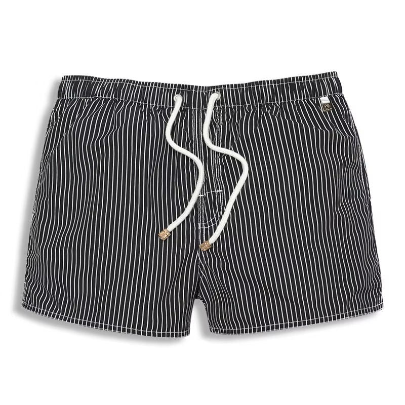 Striped men's swim shorts quick-dry beach trunks comfort fit drawstring waistband Wavlynn