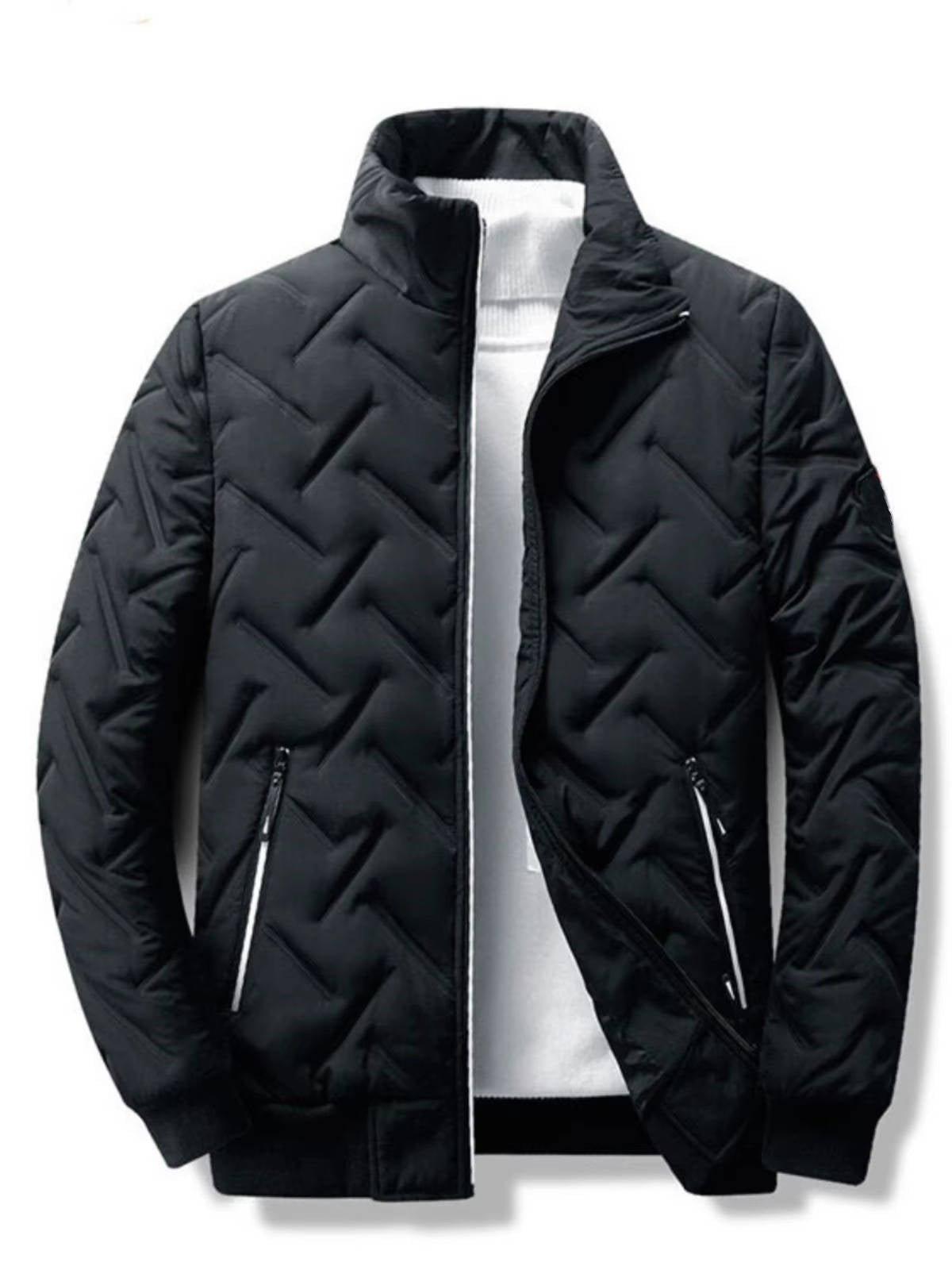 Men's lightweight quilted puffer jacket windproof slim fit urban style cold-weather outerwear