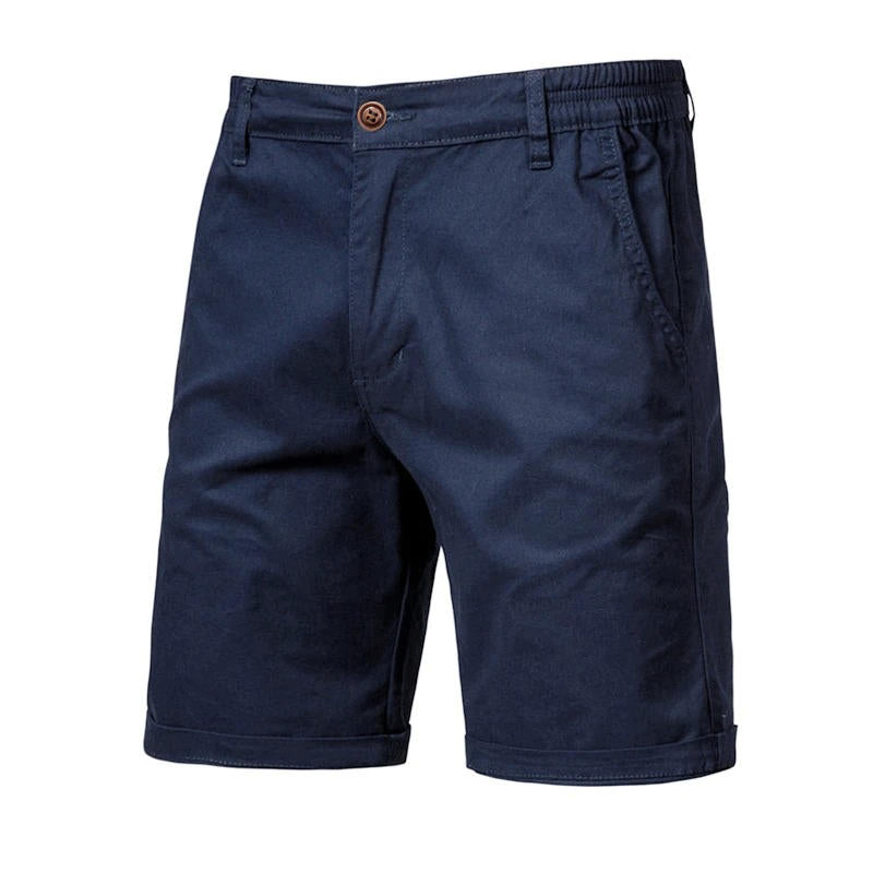 Men's casual cotton shorts knee-length relaxed fit lightweight breathable with side pockets everyday wear