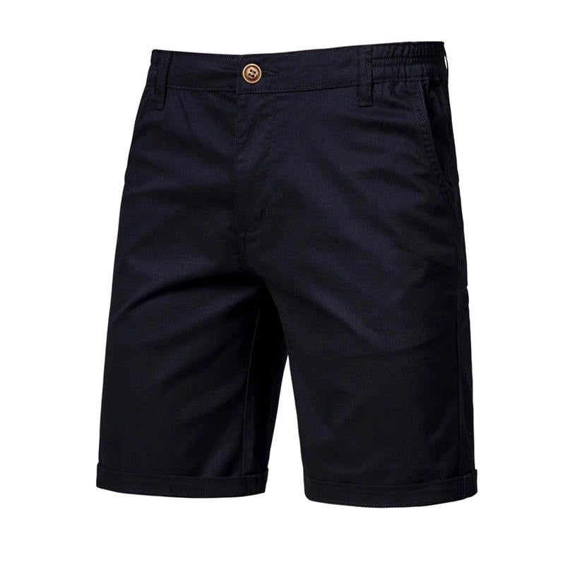 Men's casual cotton shorts knee-length relaxed fit lightweight breathable with side pockets everyday wear