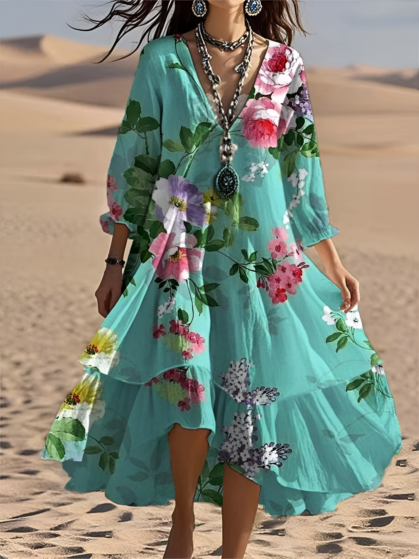 Floral Vintage Boho Maxi Dress