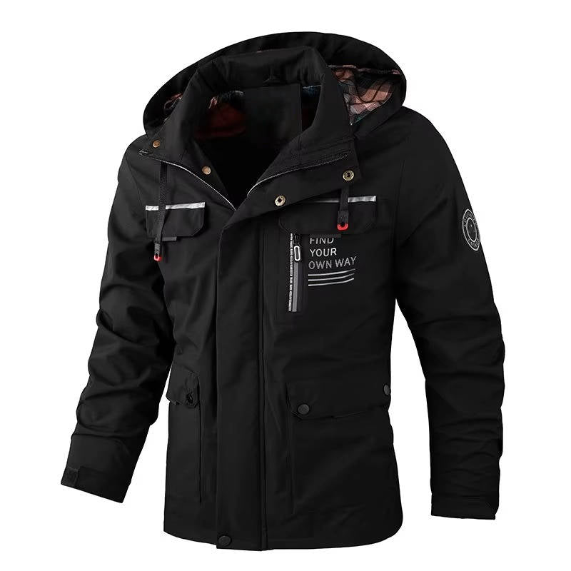 Men's lightweight insulated winter jacket windproof breathable coat with pockets modern outdoor style