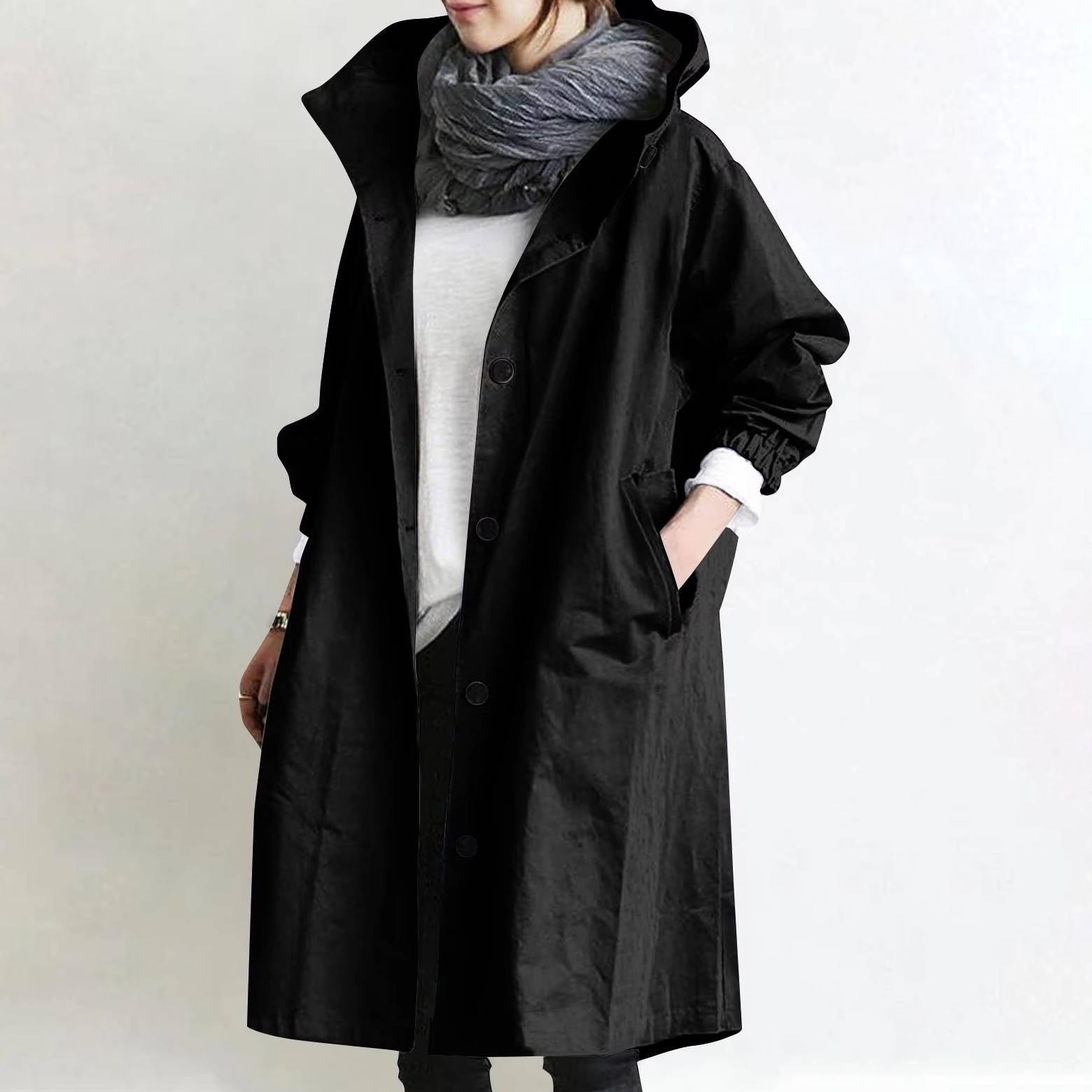 Wavlynn women's oversized waterproof trench coat in neutral tone with ultra-dry breathable polyester fabric