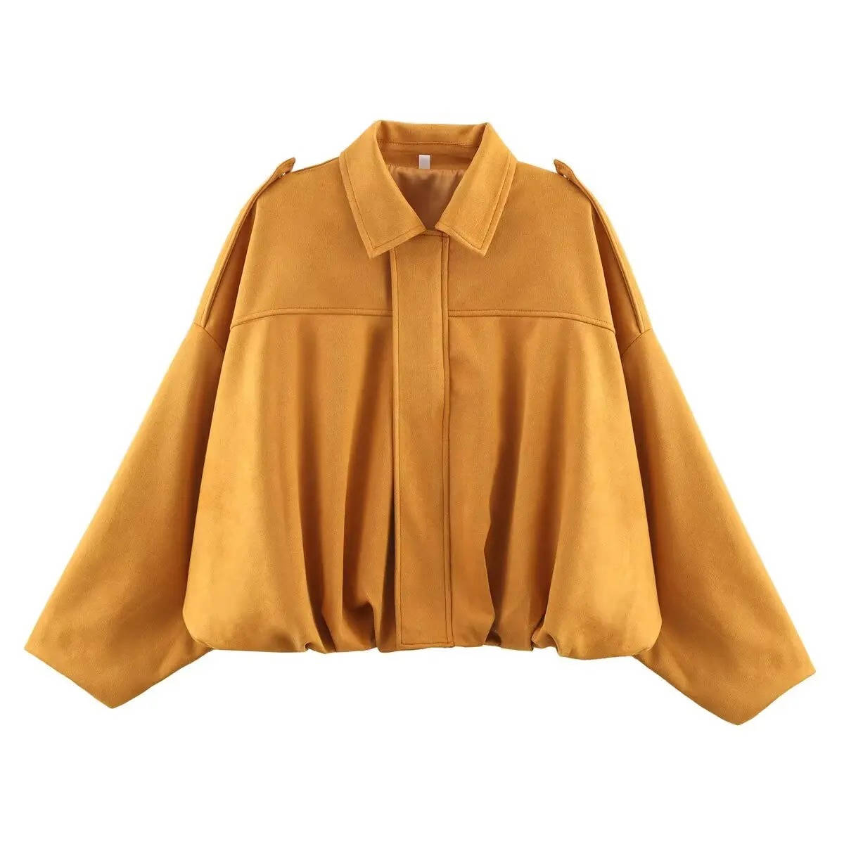 Women's olive cropped jacket with collar, modern bomber silhouette for versatile urban day-to-night styling