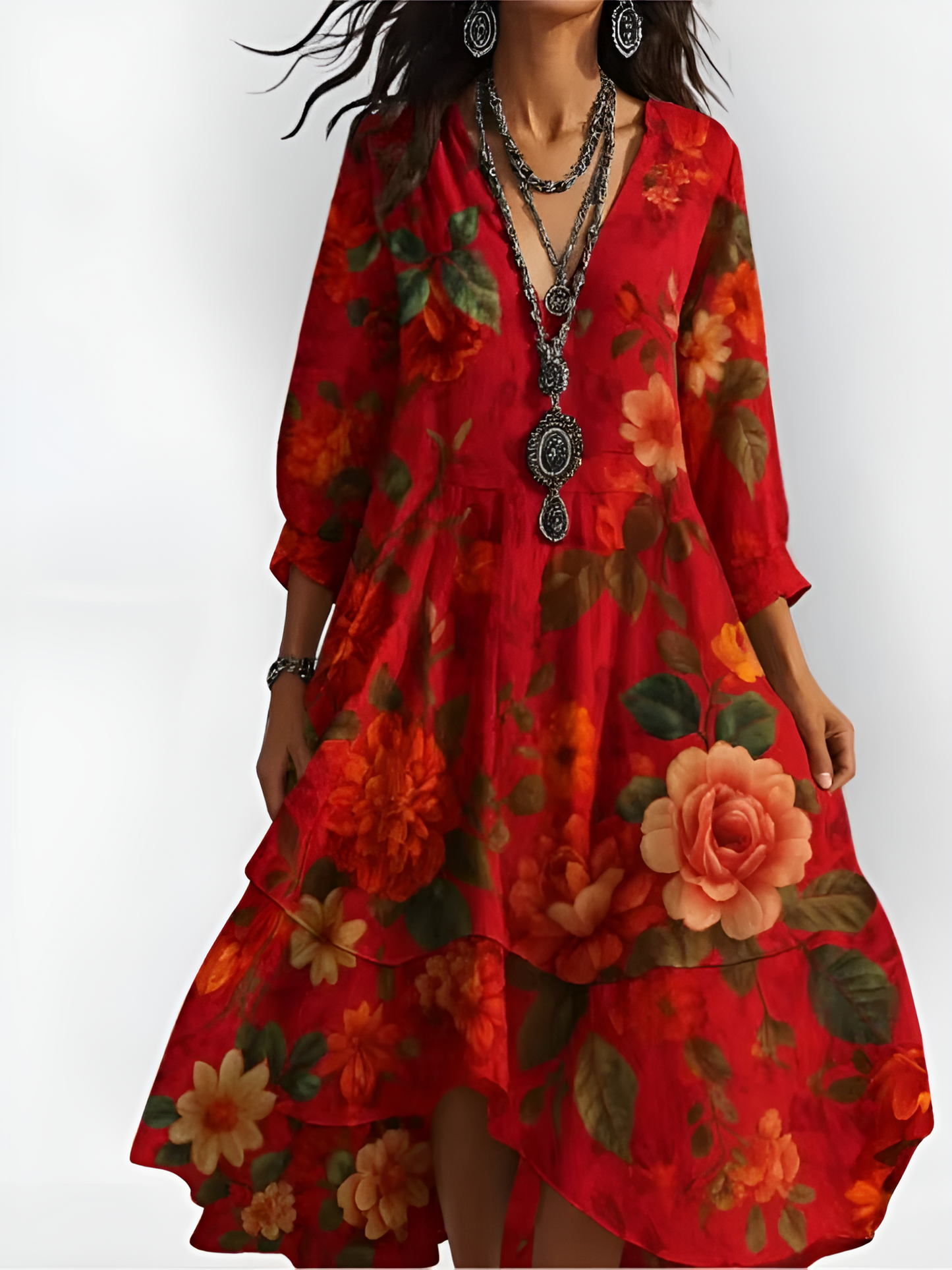 Floral Vintage Boho Maxi Dress
