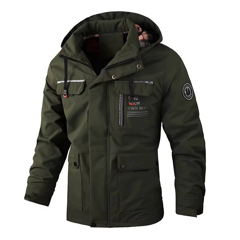 Men's lightweight insulated winter jacket windproof breathable coat with pockets slim modern fit