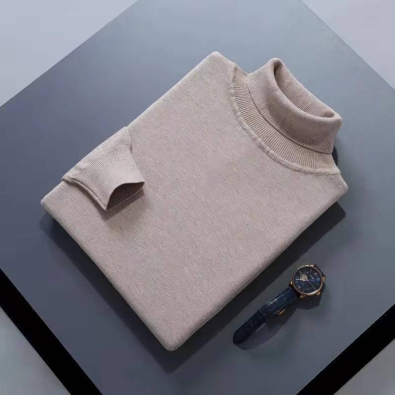 Men's slim-fit cashmere turtleneck sweater luxury knit smart casual style effortless warmth