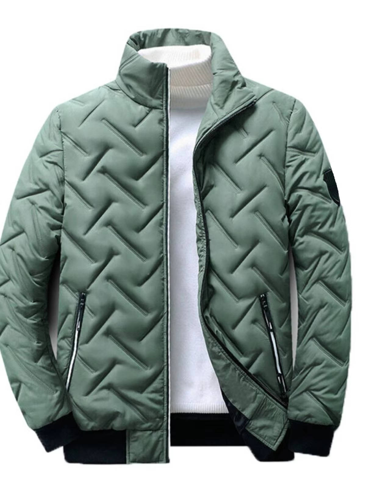 TrendAura Men's Hooded Winter Sleeveless Puffer Vest With Embroidery Warm Zip Up Quilted Jacket main image 0