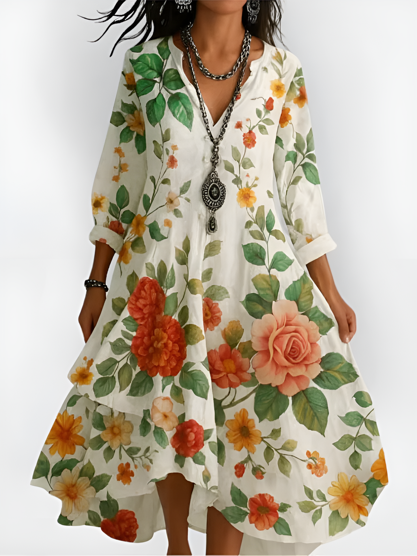 Floral Vintage Boho Maxi Dress