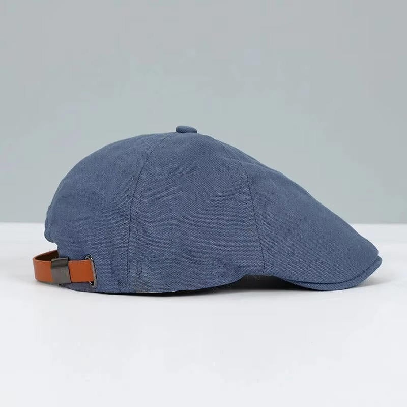 Black men's flat cap lightweight breathable cotton blend street style everyday casual wear