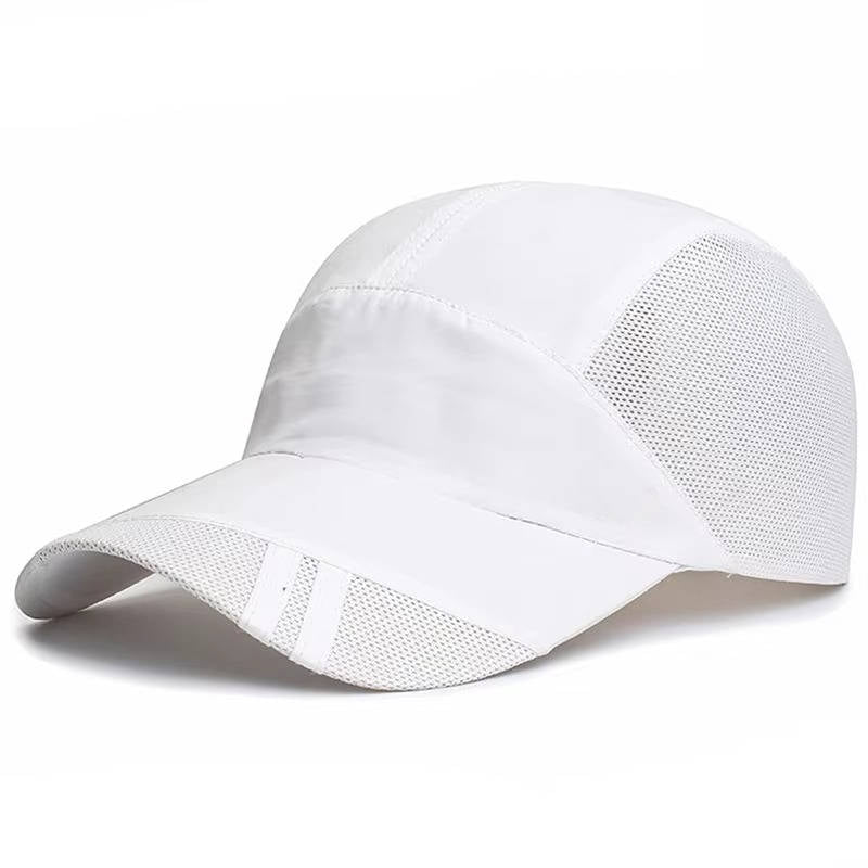 Men's adjustable sports cap with breathable mesh panels, moisture-wicking fit for outdoor activities