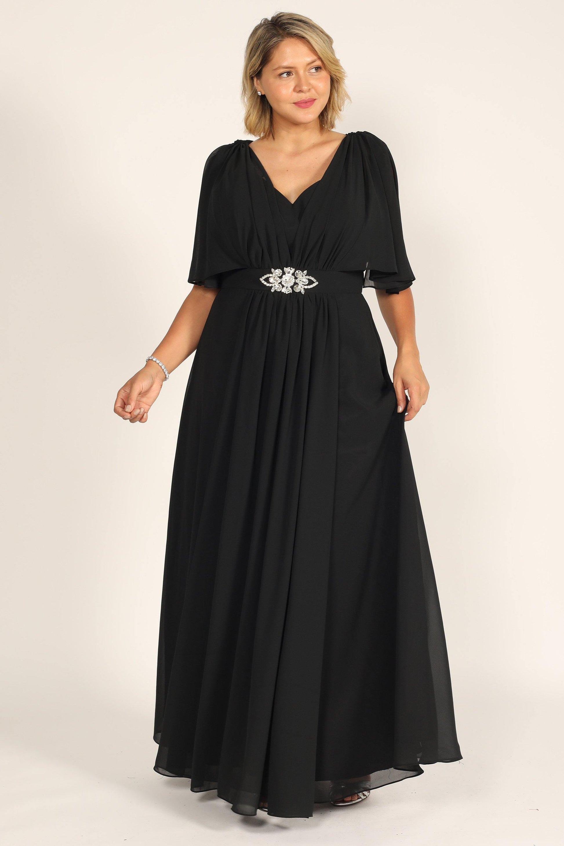 Wavlynn Long Formal Black Evening Dress