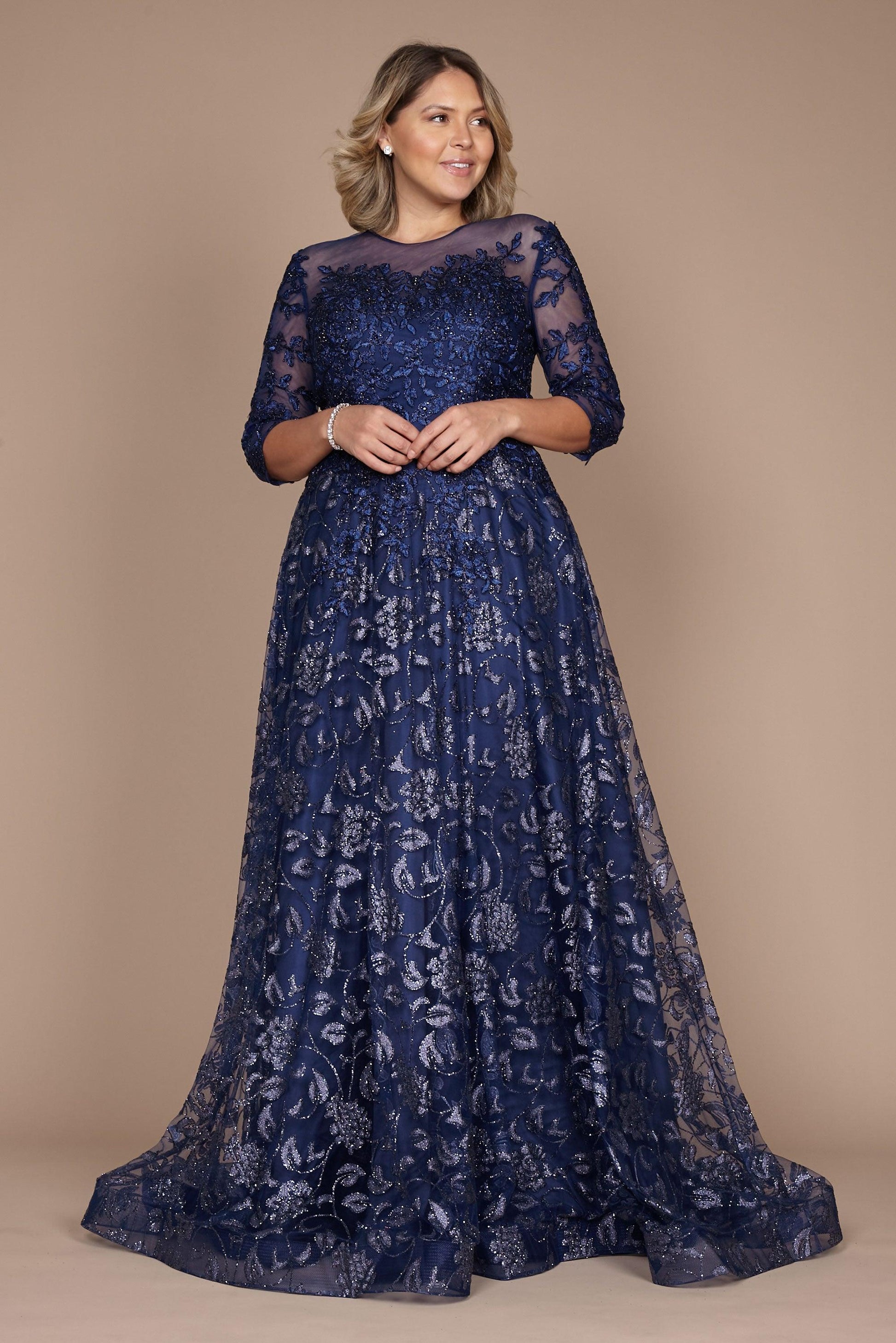 Wavlynn Long Formal Lace Evening Dress
