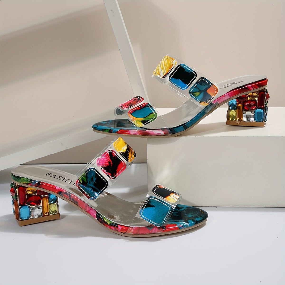 Miami colorful orthopedic sandals with arch support, vibrant multi-color straps, casual open-toe style